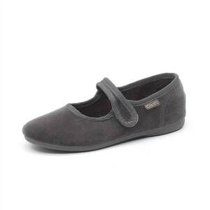 NEW CIENTA girl's velvet maryjane shoe in gray
